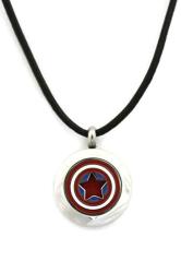 Captain America Boys Mens 316L Stainless Steel Essential Oil Diffuser Necklace- 18-20