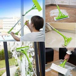 Livoty New Telescopic Foldable Handle Cleaning Glass Sponge Mop Cleaner Window Extendable Blue