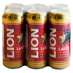 LION LAGER - 500ML Can 6 Pack
