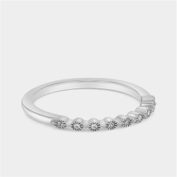 Sterling Silver Diamond & Created White Sapphire Eternity Ring