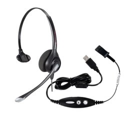 HW351N Mono-ear Noise-cancelling Headset - Quick Disconnect Connector + Quick Disconnect - USB Sound Card Adapter Cable
