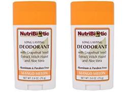 Nutribiotic Mango Melon Deodorant Pack Of 2 With Witch Hazel Extract Grapefruit Seed Extract And Aloe Vera Gel Vegan Aluminum And Paraben Free 2