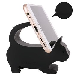 Z Plinrise Silicone Cat Phone Stand Phone Holder For Free You Hands Black