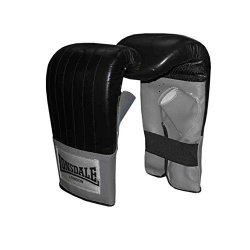 Lonsdale London Leather Pro Bag Mitts Black grey Boxing Gloves Fitness Training Large xlarge
