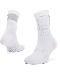 Unisex Ua Armour Dry Run Crew Socks - WHITE-100 Sm