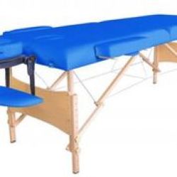 2-Section Wooden Massage Table Bed in Blue