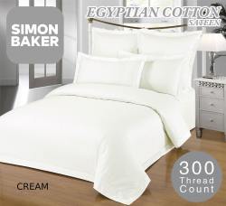 Simon Baker 300TC 100% Egyptian Cotton Fitted Sheet XL Cream Various Sizes - Double Xl xd 137CM X 200CM X 40CM Cream