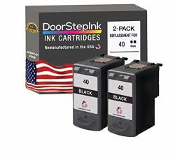 Doorstepink Remanufactured In The Usa Ink Cartridge Replacements For Canon PG-40 Pg 40 PG40 Black 2PK For Canon Pixma IP1700 MP150 MP180 MP190 MP470