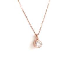 The Aether Pendant - Bezel Set In Rose Gold - 5 Mm
