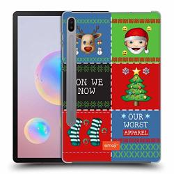 Official Emoji Patchwork Ugly Christmas Hard Back Case Compatible For Samsung Galaxy Tab S6 2019