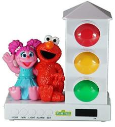 Custom Quest It's About Time Stoplight Sleep Enhancing Alarm Clock For Kids Elmo & Friends