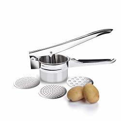 Laien Potato Ricer Stainless Steel Potato Masher-manual Masher For Fruits Vegetables And More With 3 Interchangeable Gasket Fruit Juicer Lemon Squeezer Vegetable Masher Tools