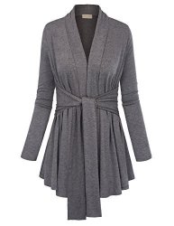 Long Sleeve Line Dressy Cardigan For Ladies L Grey