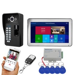 Ennio 10 Inch Wifi Wireless Fingerprint Rfid Video Door Phone Doorbell Intercom Syst