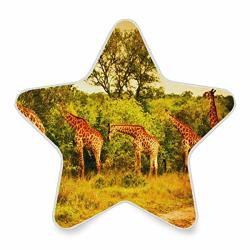 South African Giraffes Plug In LED Night Light Lamp With Dusk To Dawn Sensor For Hallway Kitchen Bathroom Bedroom - Star Shaped Decor