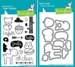 Lawn Fawn Into The Woods Clear Stamp And Die Set - Includes One Each Of LF558 Stamp & LF587 Die - Custom Set