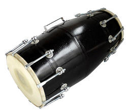 Indian Dholak Drum - Full-size Traditional Bolted Design Goatskin & Rosewood Beauty