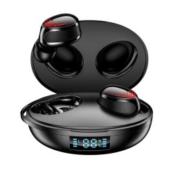 Bakeey K1 Tws Bluetooth V5.0 Wireless Headset Touch Control Dual Digital Display In-ear Stereo Sports Waterproof Earphone Black