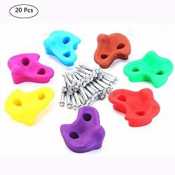 Lehom 20 Rocks Climbing Holds With Mounting Hardware Kids Climbing Grips For Your Diy Rock Stone Wall Ages 3 Years And Older