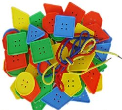Various Button Shapes Threading Assembling Building Toys For Children