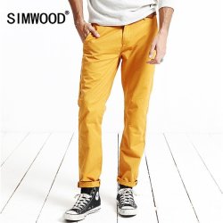 Simwood Brand Autumn Winter New Fashion 2016 Slim Straight Men Casual Pant... - Warm Yellow 3rd 34