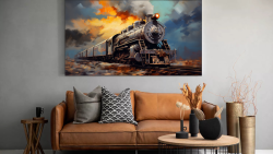 Canvas Wall Art - Iron Horse Stream Locomotive - HD0070