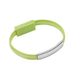 Oil-likio Phone Charger Cable Wristband Type-c Cable Charger Charging Data Sync For Android Cell Phone Green