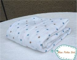 Aden Anais Muslin Baby Blankets bedding - Infant Cotton Swaddle Towel - Blue Dots