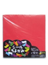 Japanese Origami Folding Paper 12 Color Sticker-type Cut & Stick
