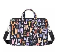 15.6 Inch Laptop Bag - In Vogue Alphabets Design With Shoulder Strap