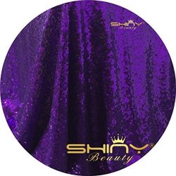 Shinybeauty 12 Feet 4 Yards Sequin Fabric By The Yard Sequin Fabric Tablecloth Linen Sequin Tablecloth Table Runner Royal Purple
