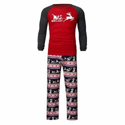 Christmas Pajamas For Family - Kids Deer Printed Top+pants Xmas Family Clothes Matching Pajamas M Wine -man