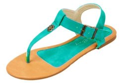 Women's T-strap Mint Gladiator Flats Sandals Size 10