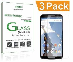For Google Nexus 6 Screen Protector 3 Pack Rkinc Tempered Glass Screen Protector For Motorola Google Nexus 6 With 9H Hardness Crystal Clear Scratch Resist