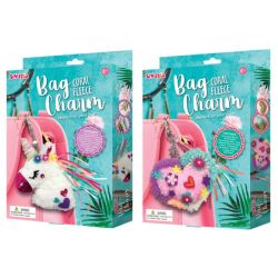 2 Pack Unicorn & Heart - Fleece Bag Charms Jewelry Diy Craft Kit Key Ring