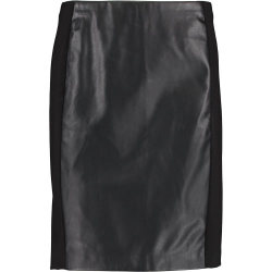 Ralph Lauren Black Faux Leather Panel Skirt