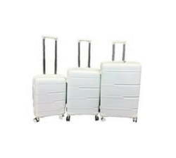 Unbreakable 3 PC Luggage Set With Scratch-resistant Pp Material White