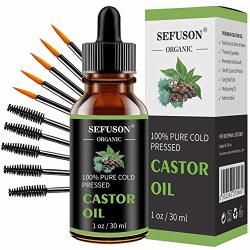 Organic Castor Oil Cold Pressed Castor Oil 100% Pure Castor Oil For Eyelashes Eyebrows Hair Growth Skin And Face With 5 Sets Of Eyebrow