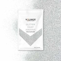 Wellmade Glitter Paint Additive For Wall Paint-interior exterior Wall Ceiling Wood Metal Varnish Dead Flat Diy Art And Craft 150G 5.3OZ 150G 1BAG Silver