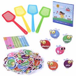 Coogam Sight Words Swat Game with 400 Fry Site Words and 4 Fly Swatters  Set, Dolch