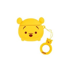 Soft Silicone Winnie The Pooh Bear Case With Strap For Apple Airpods 1 2 Wireless Earbuds Yellow 3D Walt Disney Disneyland Cartoon Cute Lovely Kawaii Girls Daughter