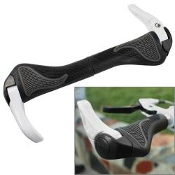 Mtb Folding Bike Handlebar Rubber Grip & Aluminum Barend Diameter: 22.2MM White