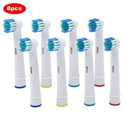 8PCS Brush Head Replacement For Oral-b Electric Toothbrush Fit Braun Oral B Advance Power pro HEALTH TRIUMPH 3D Excel vitality precision Clean professional Care professional Care Smartseries trizone
