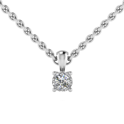 Why Jewellery Solitaire Diamond Pendant & Chain Silver