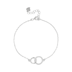 Sterling Silver & Cubic Zirconia Linked Circle Bracelet