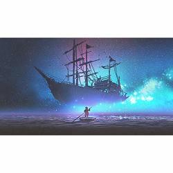 500 Pieces Jigsaw Puzzles For Adults Sea Star Starry Night Blue Sky Ghost Ship Game Toys 14.97 X 20.47 Inches