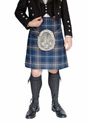 Kilt Society Mens 8 Yard Scottish Kilt Persevere Moss Navy Tartan 44" To 48