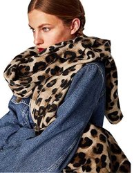 Women Winter Leopard Scarf Cashmere Feel Pashmina Shawls And Wraps Fashion Scarf
