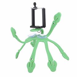 Duokon Phone Stand Green Motorcycle Car Flexible Silicon Phone Holder With Suction Cups Camera Gps Navigator Stand Silicon + Metal