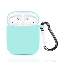 Diruite For Airpods Case With Keychain Full Protective Portable Silicone Cover For Apple Airpods Charging Case - Mint Green Permanent Warranty Replacement